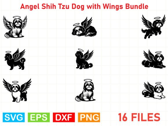 Angel Shih Tzu Dog with Wings Bundle
