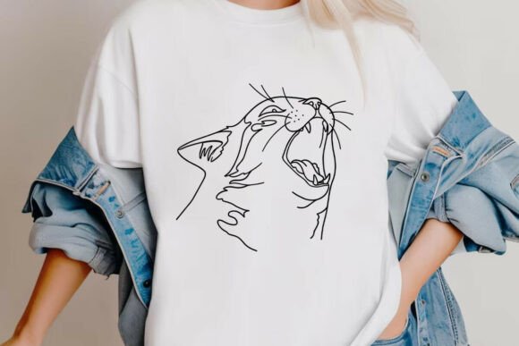 Aur Naur Line Art Cat Shirt
