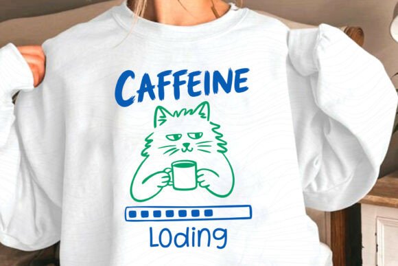 Caffeine Loading Funny Coffee Cat PNG