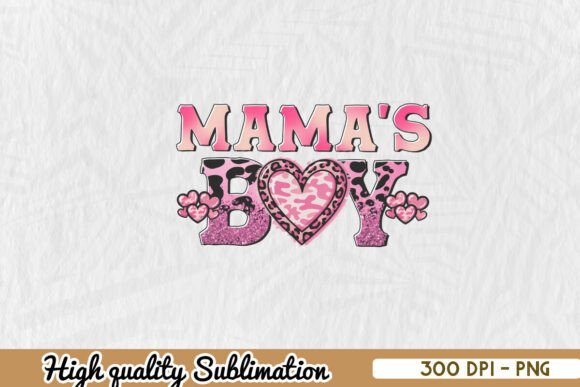 Chic Mama s Boy Leopard Heart PNG