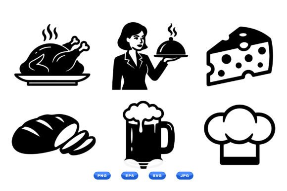 Classic Food Icon Clipart Set