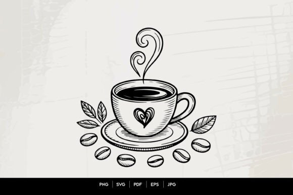 Coffee Cup Line Art Illustration