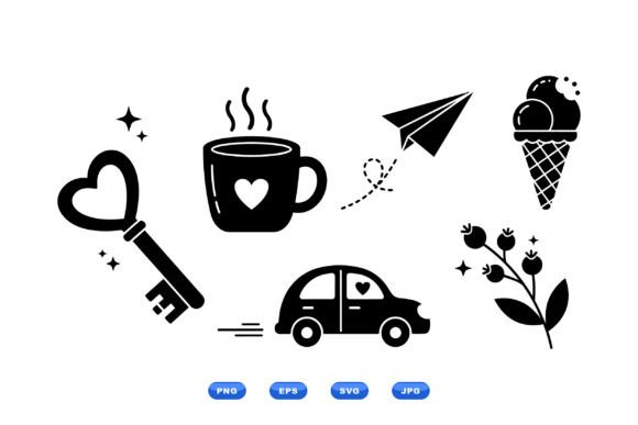 Cute Love Icon Clipart Pack