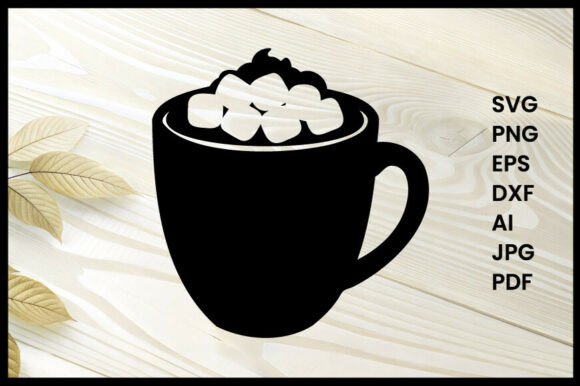 Hot Cocoa with Marshmallows Silhouette