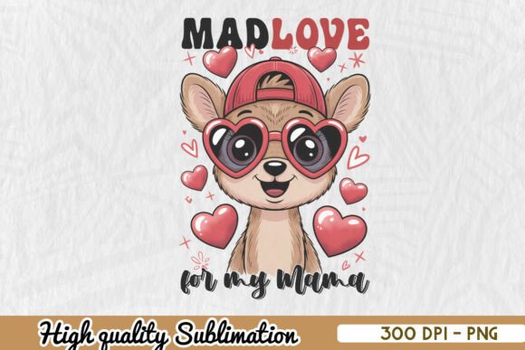 Mad Love Deerly Mama Cute PNG