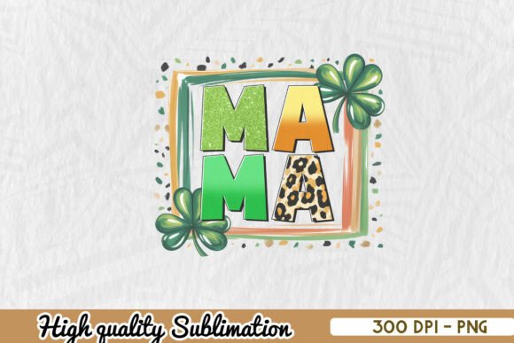 Stylish MA Leopard Print Clovers PNG